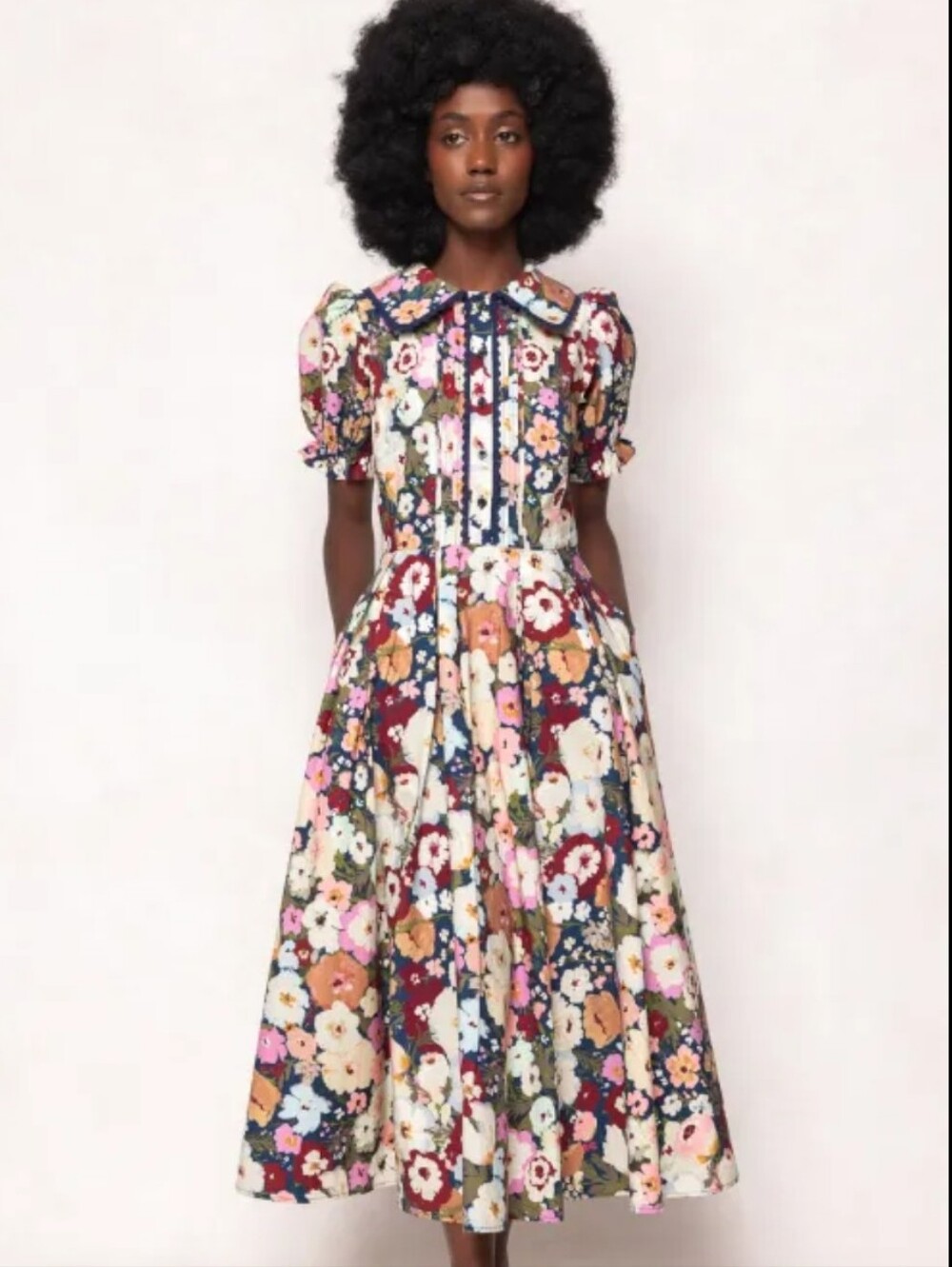 Ivy City Co. Sophia Midnight Garden Pink Script Label on Floral Fabric